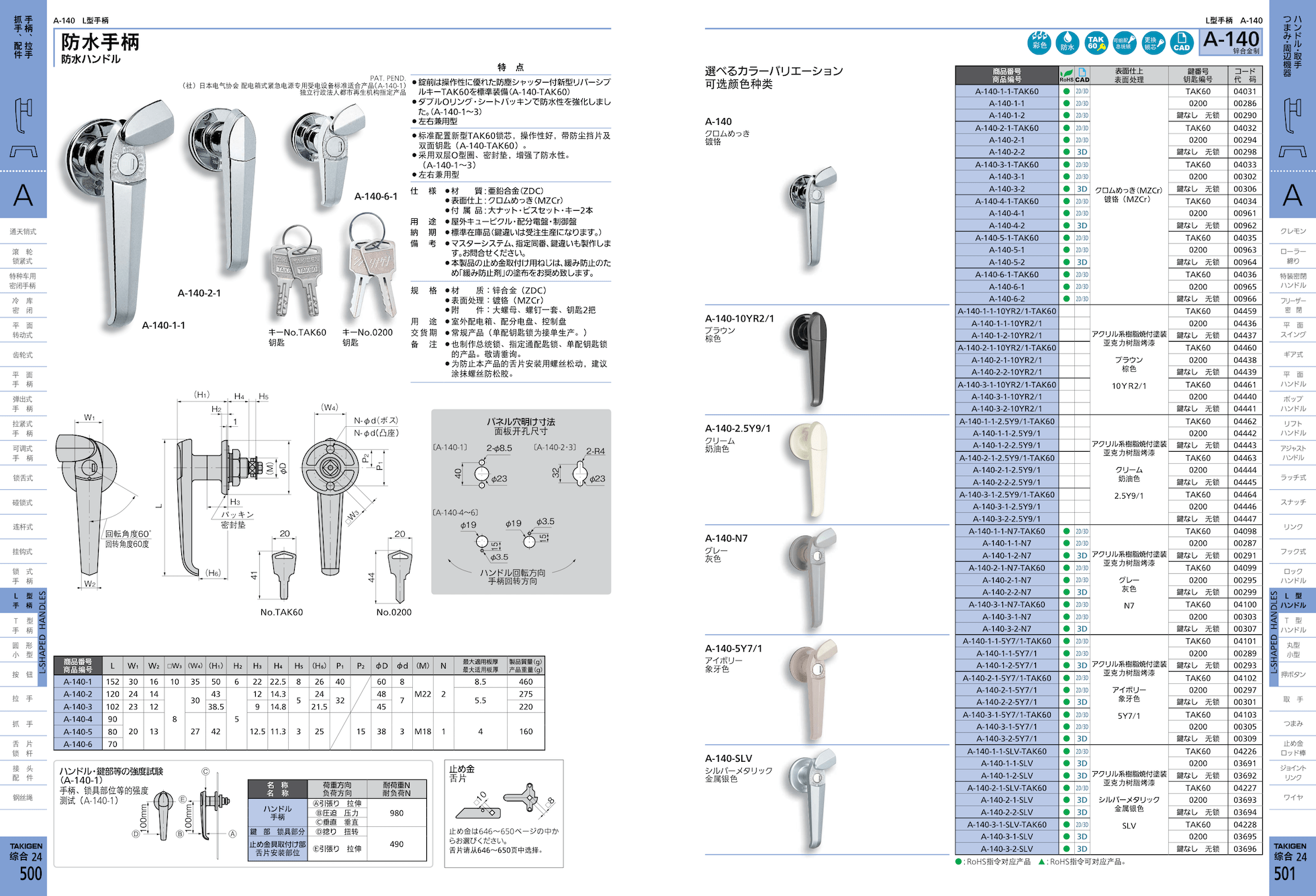 A-140-1-2 takigen防水手柄左右兼用型3D模型下载